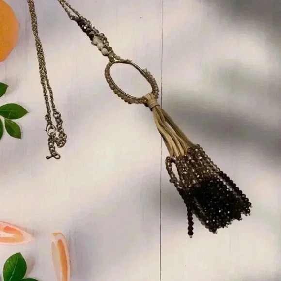 NWOT UNIQUE BEADED LONG NECKLACE - Picture 2 of 2